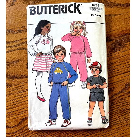 2010s Butterick 6714 Sewing Pattern Toddler Sz 5-6 Top Shirt Pant Skirt COMPLETE - Picture 1 of 2
